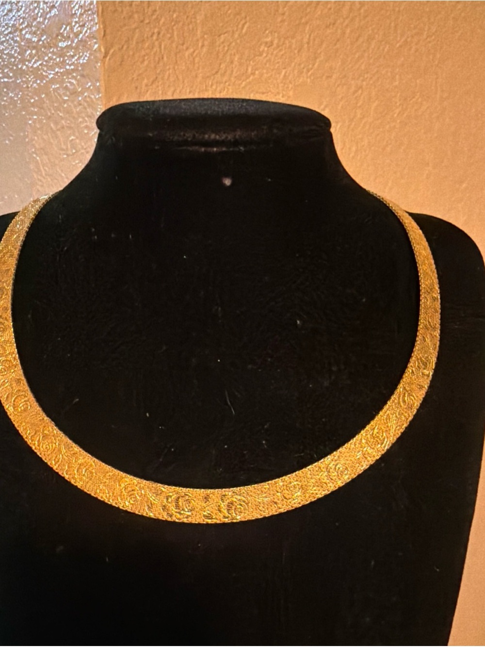 Monet Gold Textured Collar Necklace - Women Jewelry